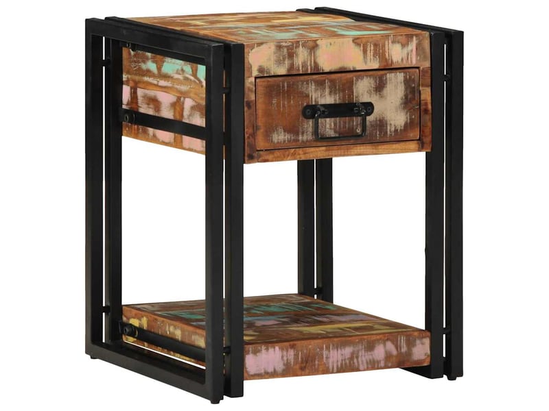  Table de chevet avec tiroir 2 pièces multicolore 40 x 40 x 50 cm  - Conforama E