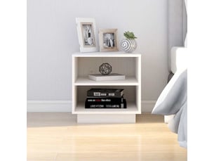 Lot de 2 tables de chevet - cabinet de chevet - table de nuit blanc 40x34x40 cm bois de pin solide
