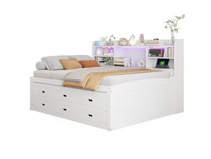 Lit banquette 140x200 cm coloris blanc