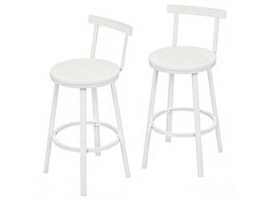 tabouret de bar <strong>OKWISH</strong> - blanc hauteur d'assise 65 cm vendu Par paire