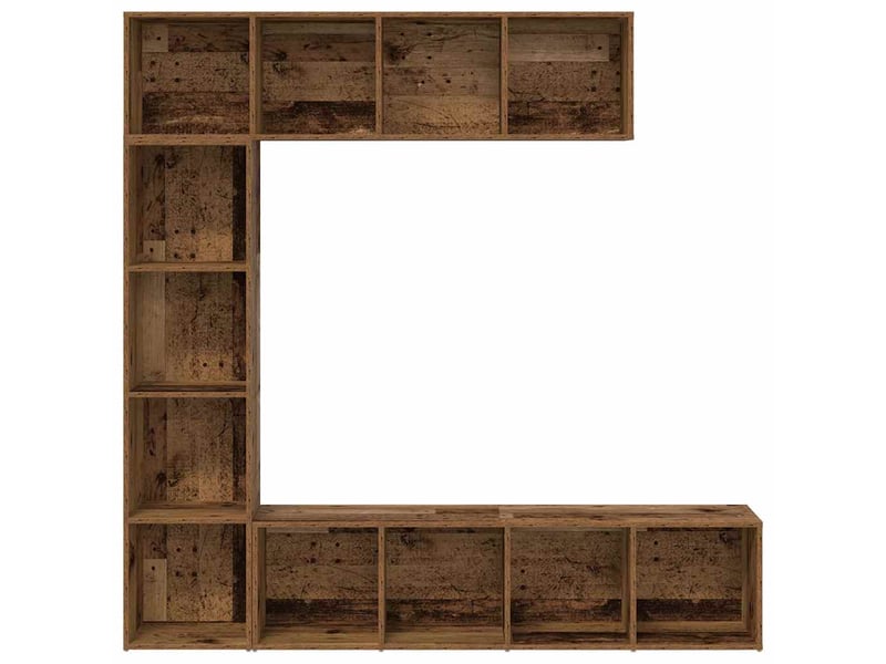 Bibliothèques 3 pcs vieux bois bois d'ingénierie - Conforama D