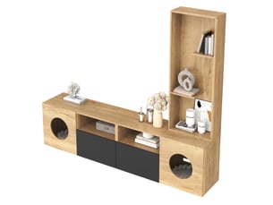 Meuble tv coloris noir 185 cm DZMDIP  