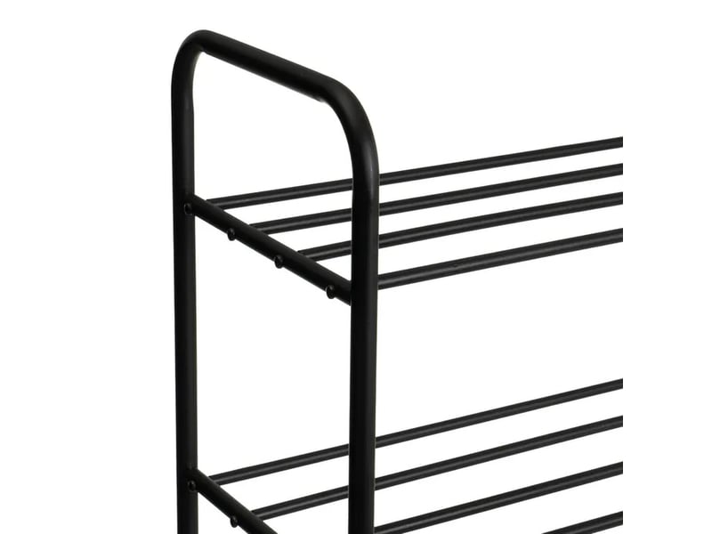 Étagère à chaussures empilable 3 niveaux en métal noir, capacité 9 paires - longueur 63 x profondeur 28 x hauteur 59 cm - Conforama D