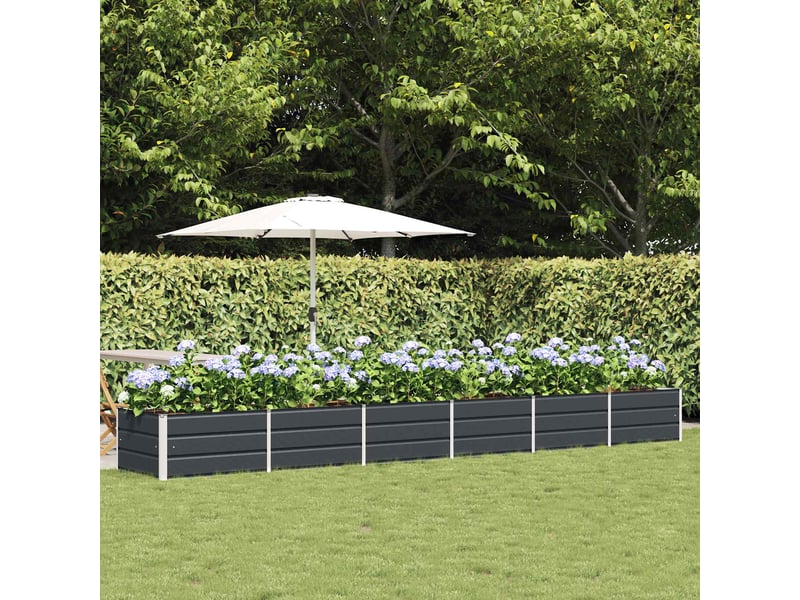  Jardinière - bac à fleurs anthracite 480 x 80 x 45 cm acier  - Conforama B