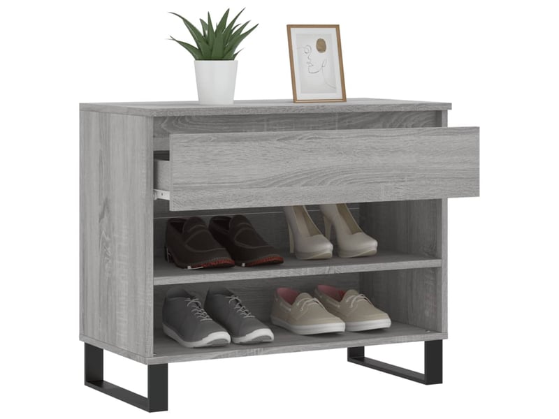  Meuble à chaussure, armoire à chaussures gris béton 70x36x60 cm bois d'ingénierie shl8624  - Conforama D