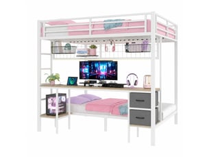 Lit superposé 140x200 cm <strong>MODENUIT </strong>  <strong></strong> coloris blanc