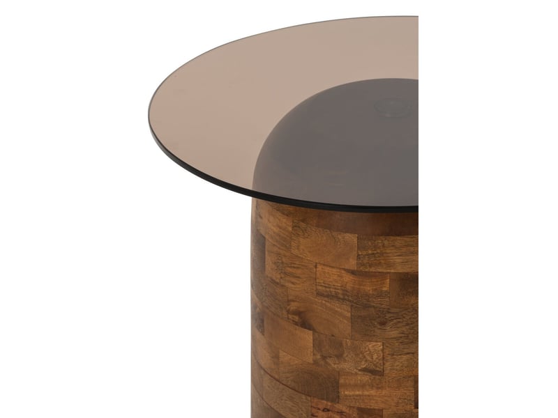  Table d'appoint en verre perrine 56cm naturel  - Conforama B