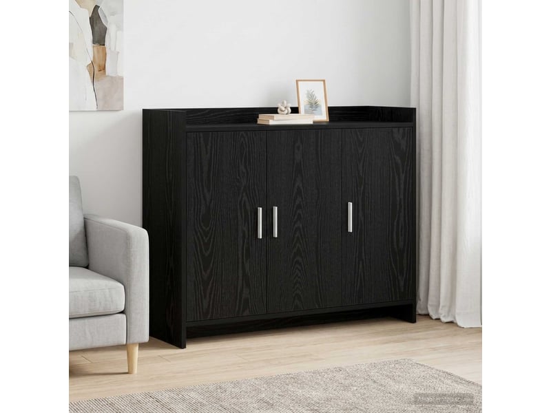  Buffet - bahut - meuble de rangement chêne noir 98,5 x 33 x 80 cm bois d'ingénierie  - Conforama B
