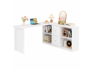 Bureau d'angle   130 cm coloris blanc