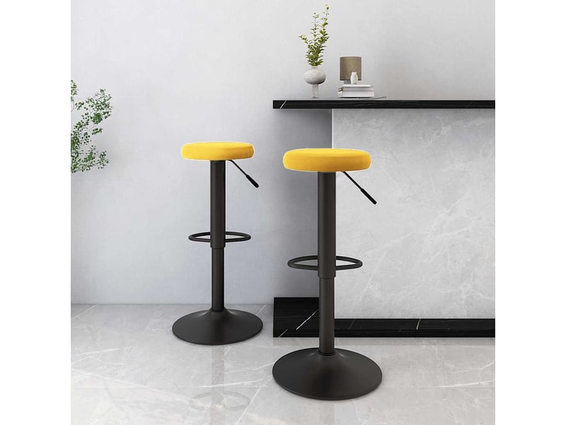  Lot de 2 tabouret de bar, chaise de bar jaune moutarde velours shl35924  - Conforama B