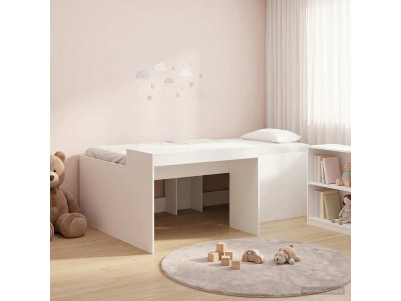  Lit haut pour enfants - lit jeune avec bureau blanc 80 x 200 cm  - Conforama B
