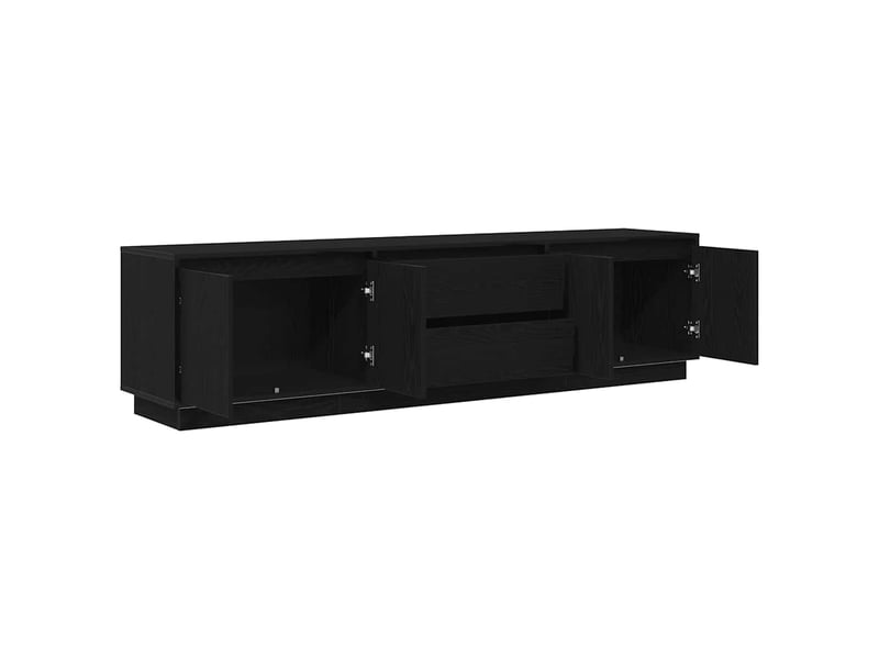  Meuble tv élégant avec éclairage led 193,5 x 41 x 50 cm grand espace de rangement style contemporain en bois d'ingénierie noir 02_0055839  - Conforama C