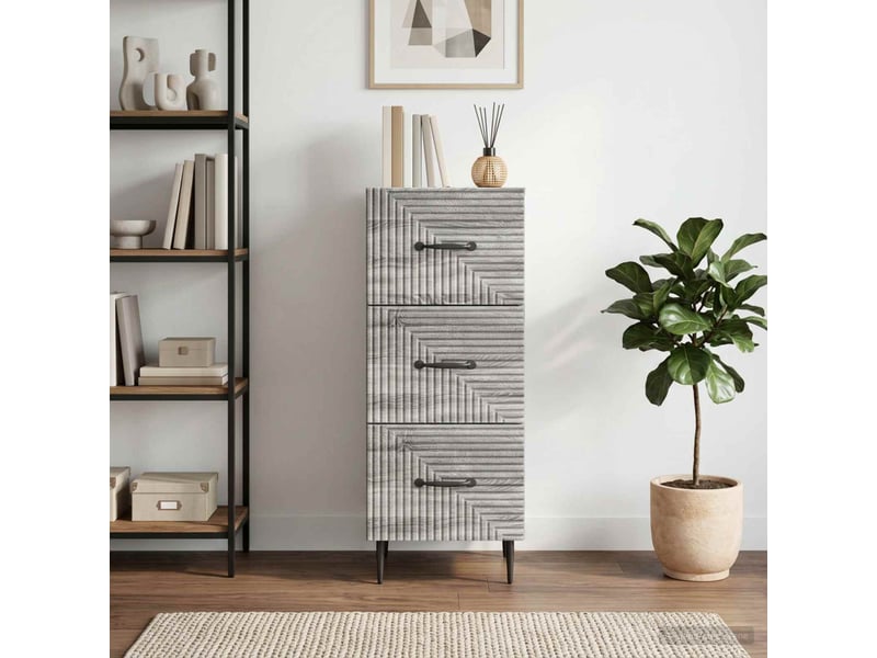 Armoire de rangement bureau, armoire à tiroirs sonoma gris 33 x 34,5 x 89,5 cm - Conforama B