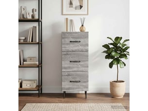 Armoire de rangement bureau, armoire à tiroirs sonoma gris 33 x 34,5 x 89,5 cm