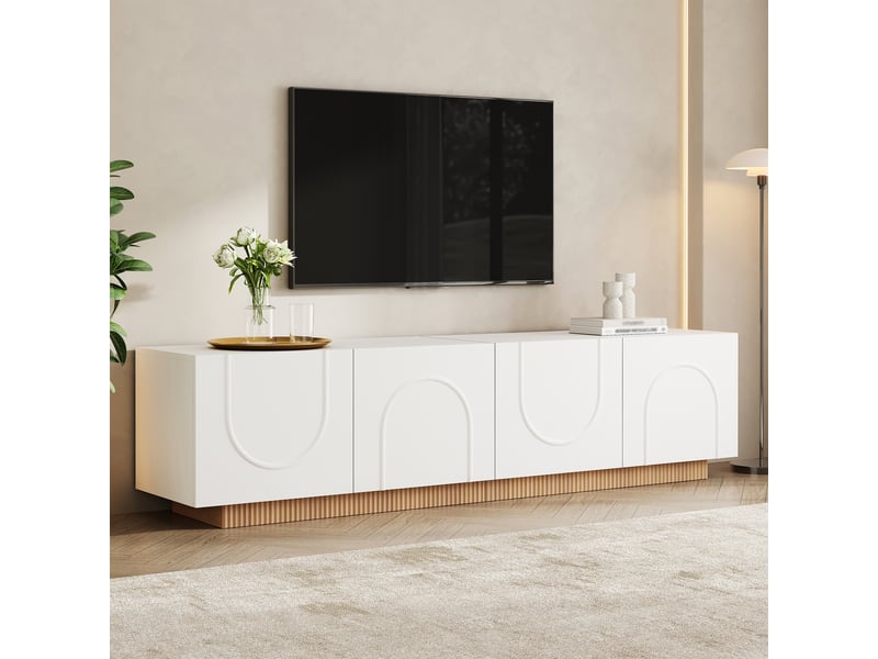 Meuble tv blanc 170 cm mdf - Conforama D