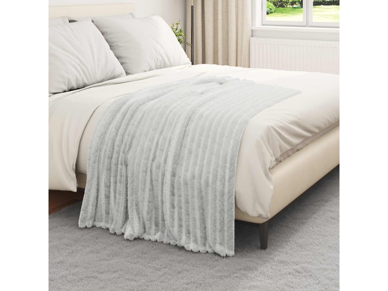  Plaid canapé gris 150x130 cm 0.45 kg polaire  - Conforama C