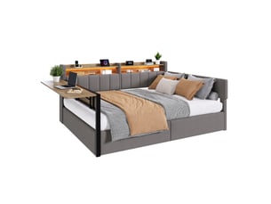 Lit banquette 140x200 cm <strong>MODERNLUXE</strong>  <strong></strong> coloris gris