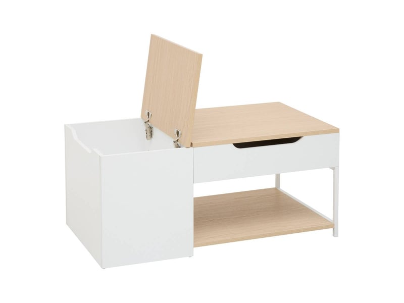  Table basse relevable luma rectangulaire 50x90cm blanc LUMA - Conforama D