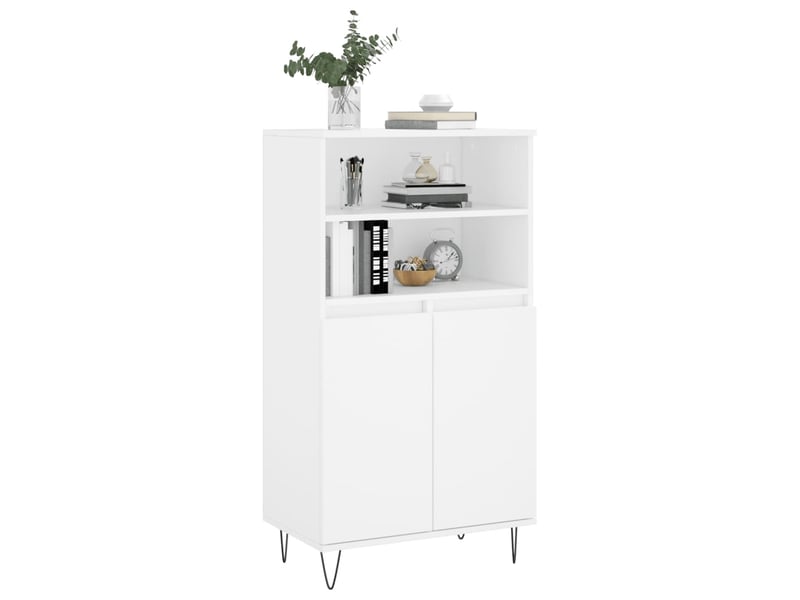  Buffet haut - bahut - meuble de rangement blanc 60x36x110 cm bois d'ingénierie  - Conforama C
