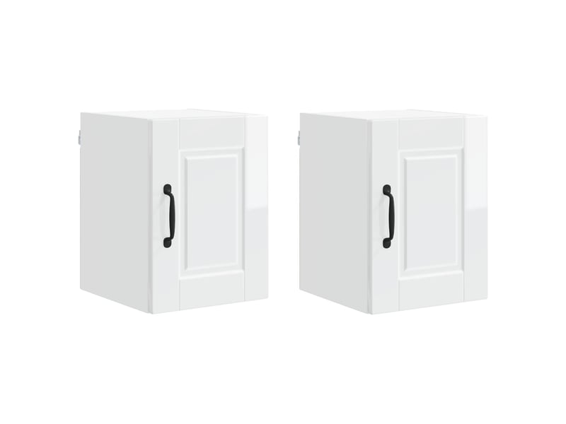  Meuble mural de cuisine, armoire de cuisine 2 pcs blanc brillant bois d'ingénierie shl6508  - Conforama A