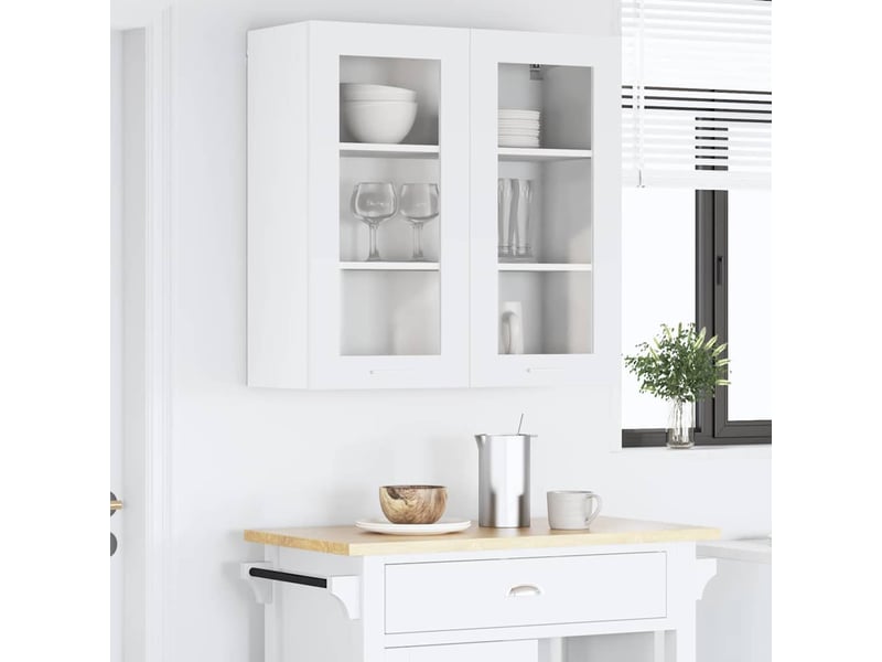 Meuble de rangement cuisine, armoire suspendue blanc 80x31x80cm bois d'ingénierie shl5951 - Conforama D
