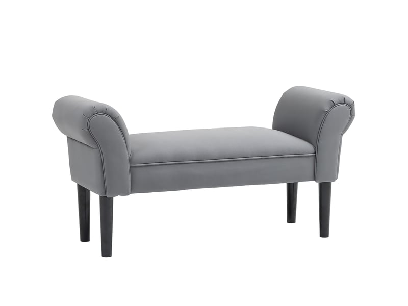  Banc, banc de lit, construction robuste, revêtement souple, 102 x 36 x 51 cm, gris  - Conforama A