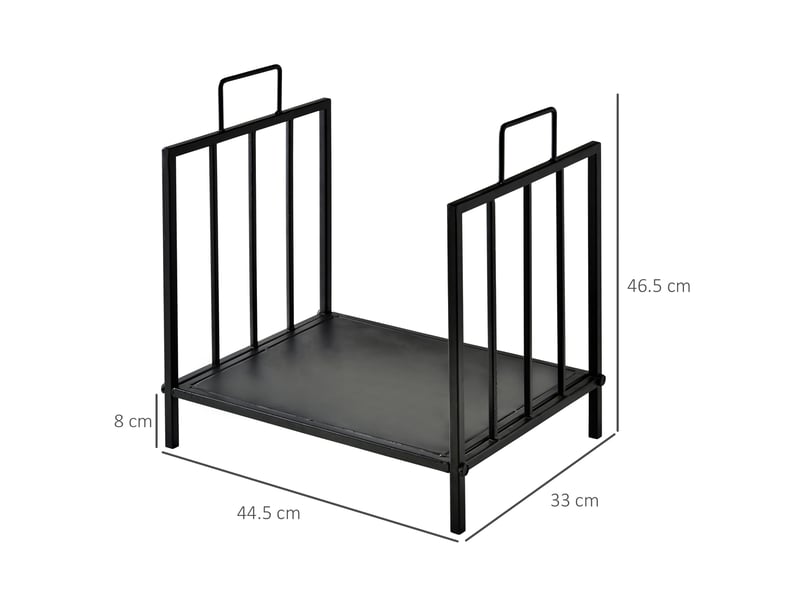  Porte-bûches en métal noir, capacité 25 kg, 44,5 x 33 x 46,5 cm, intérieur et extérieur  - Conforama E