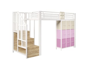 Lit mezzanine 90x200 cm SEYAKANY   coloris blanc