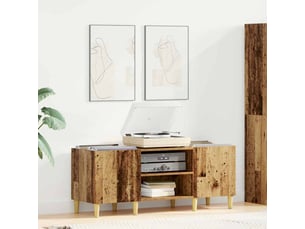 Meuble à vinyles, meuble de rangement salon 121 x 38 x 48 cm bois d'ingénierie bois ancien