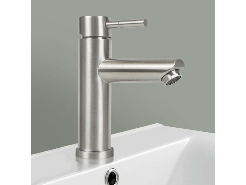  Zmh robinet lavabo acier inoxydable mitigeur mono commande haute pression eau chaudefroide pour salle de baincuisine  - Conforama D