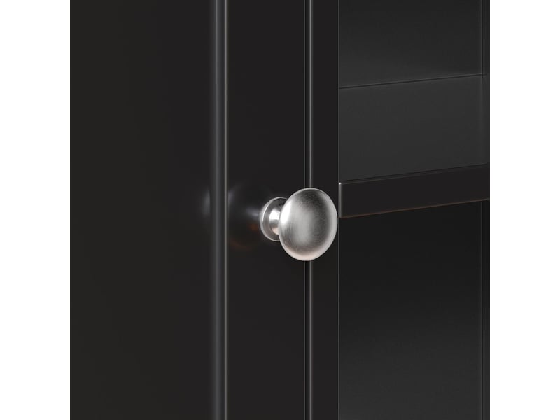  Buffet de cuisine 120 x 40 x 183 cm éclairage led intelligent 8 tiroirs fermeture magnétique étagères réglables en hauteur noir  - Conforama D