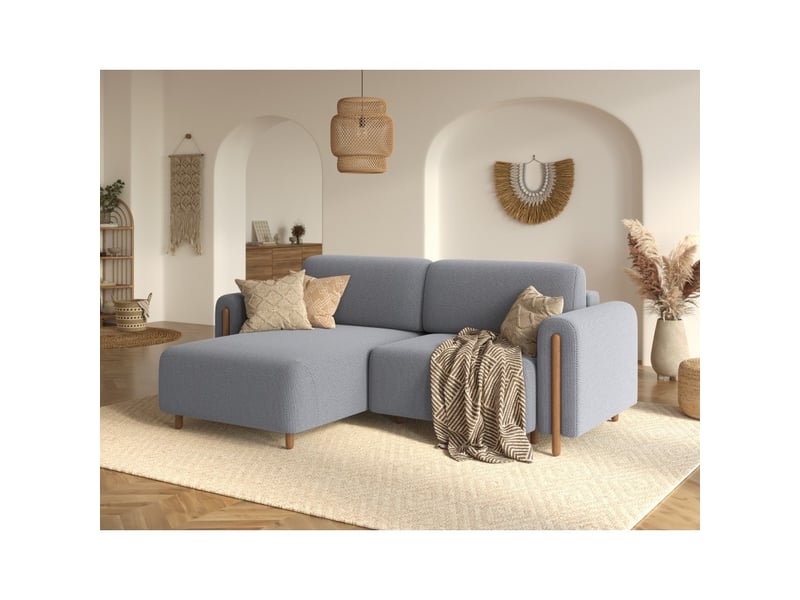 Canapé d'angle convertible arvessa gris foncé tissu nid d'abeille – angle gauche - Conforama B