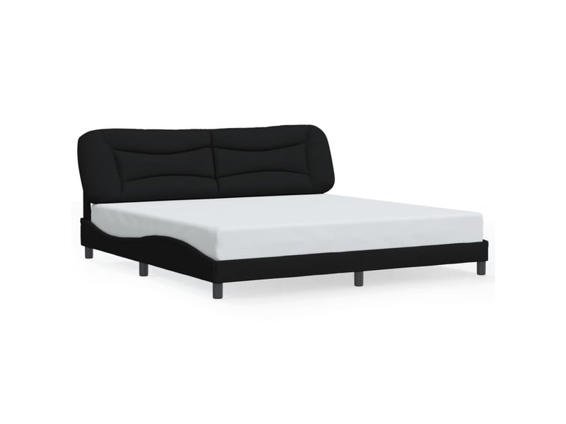  Lit double- lit adulte -  cadre de lit avec led sans matelas hvar noir 200x200 cm tissu  - Conforama D