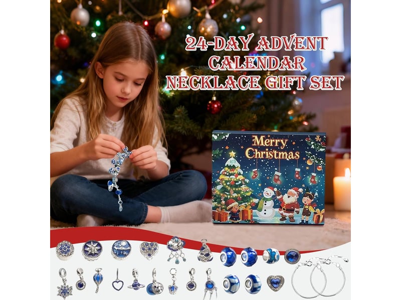 Calendrier de l'avent bijoux – pendentifs, boucles d'oreilles et bracelets à charms, compte à rebours de noël - Conforama D
