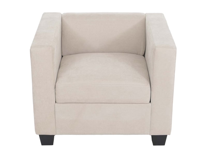  Fauteuil lille, fauteuil de salon, fauteuil rembourréde cocktail, suspension nosag, tissuchenille (260 gm²) - beige  - Conforama E
