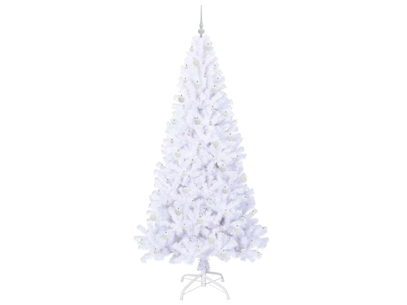  Sapin de noël - arbre de noël artificiel avec 300 led blanc 240 cm pvc et acier  - Conforama D
