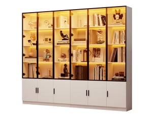 Vitrine coloris blanc 8 étagère(s) <strong>MEULVA</strong> <strong></strong> - 240 cmx200 cm