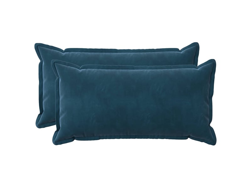  Lot de 2 coussins avec oreiller, coussins décoratifs houten bleu fløjl cf51028  - Conforama A