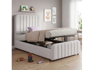 Lit coffre 90x200 cm HAVRYA   coloris gris