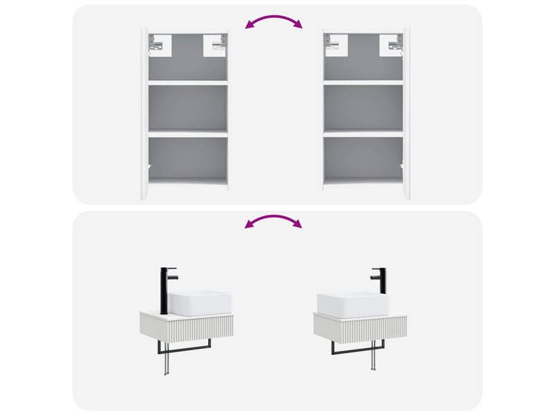  Ensemble de mobilier de salle de bain 3 pc blanc cf64245  - Conforama E
