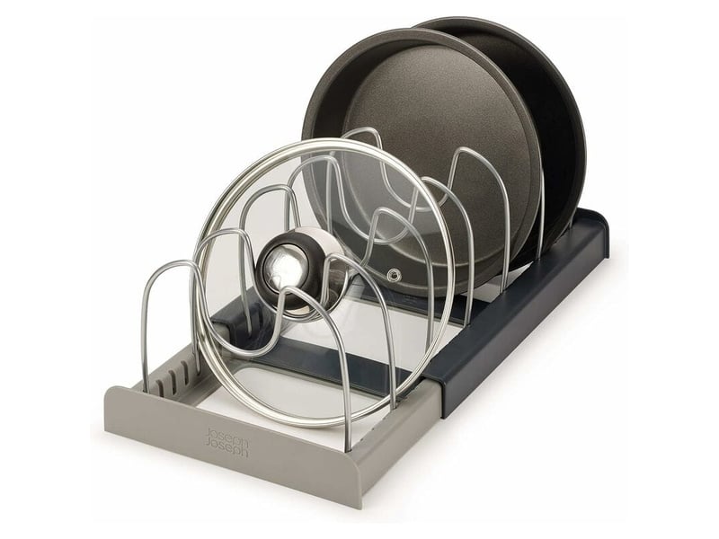  Porte-casseroles - porte-casseroles support en rangement cuisine - avec 7 compartiments réglables parfaite - pour les ustensiles de cuisines poêles - grey silver  - Conforama A