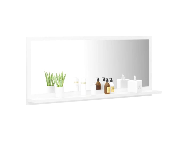  Miroir de salle de bain, miroir de toilette blanc 90x10,5x37 cm aggloméré cf62535  - Conforama C