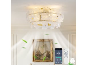 Ventilateur de plafond avec lampe 4xe26 doré 52 x 52 x 28 cm