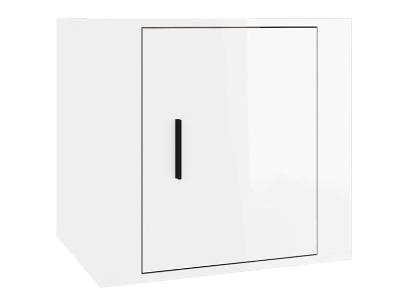  Table de chevet chanmbre, table d'appoint blanc brillant 50x39x47 cm  - Conforama A