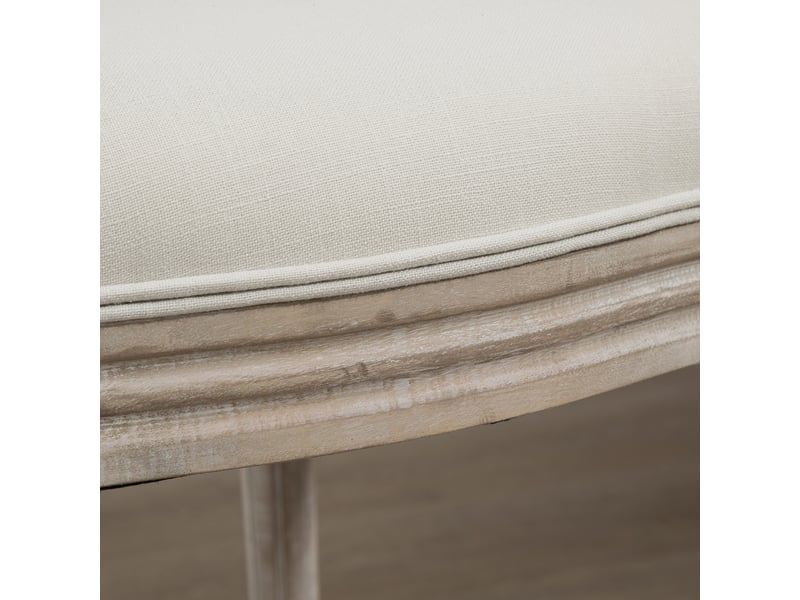  Lot de 2 chaises de salle à manger - chaise de médaillon salon style louis xvi aspect lin beige  - Conforama W