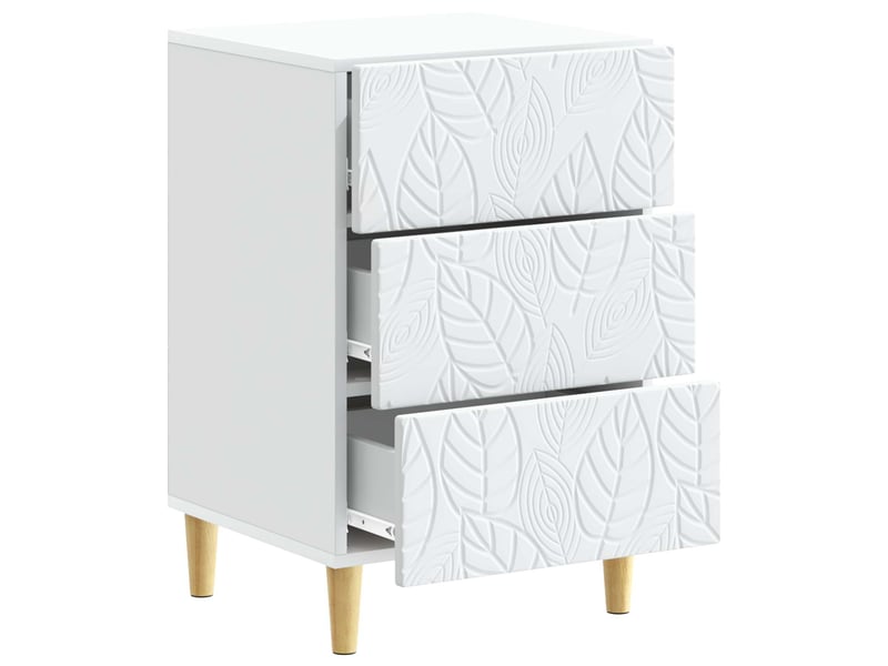 Table de chevet - cabinet de chevet - table de nuit blanc 43 x 39,5 x 66,5 cm bois d'ingénierie  - Conforama B