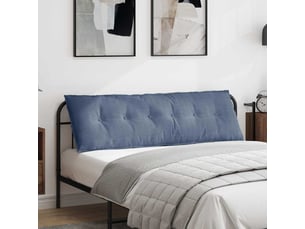 Coussin de dos, coussin de dossier bleu 160 x 50 cm tissu en velours côtelé cf54516