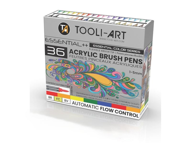 Marqueur acrylique pinceau 36 couleurs afc essential tooli-art 1-23542071 - Conforama A