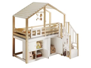 Lit mezzanine 90x200 cm <strong></strong> <strong></strong> coloris blanc