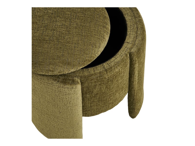  Walsdorf - pouf rond en chenille vert ø42x44 cm  - Conforama E